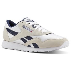 Adidasy Męskie Reebok Classic Nylon M Białe/Granatowe PL 21FQYRU